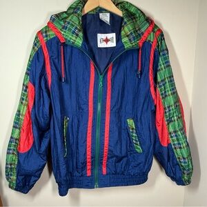 Vintage 80s Active Frontier shoulder pads windbreaker jacket  women’s MED